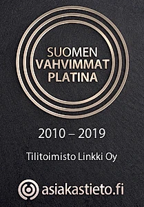 Suomen vahvimmat platina 2010-2019 Tilitoimisto Linkki Oy Asiakastieto.fi